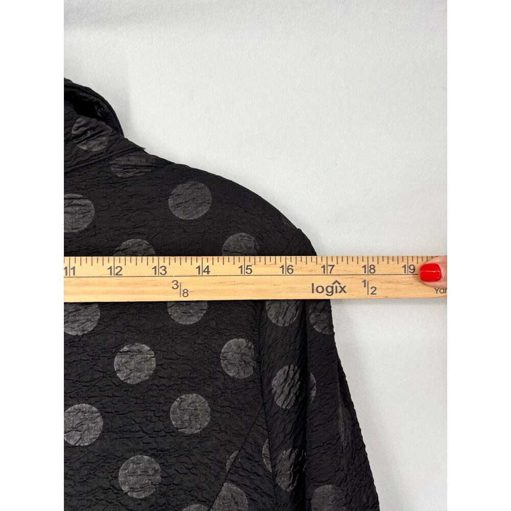IC by Connie K Minimalist Jacket Womens XL Lagenlook Shirred Collar Polka Dot - Picture 9 of 12